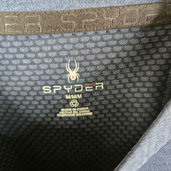 NEW Spyder Short Sleeve Space Dyed Collarless 2 Button Polo Shirt Medium - Picture 4 of 10